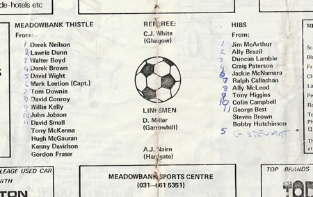 Meadowbank Thistle v Hibernian Hibs 1980 - George Best - Image 2