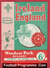 Northern Ireland v England 1956 – Windsor Park + Busby Babes
