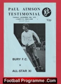 Paul Aimson Testimonial Benefit Match Bury FC + George Best 1975