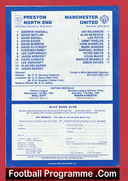 Preston North End v Manchester United 1991 - Youth Cup Final - Image 2