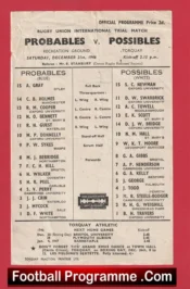 Probables v Possibles 1946 – Rugby Trials at Torquay