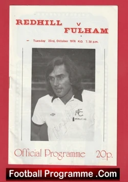 Redhill v Fulham 1976 - George Best - football programme