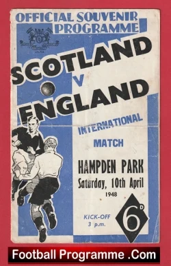 Scotland v England 1948 - Hampden Park 1940s + Delaney Man Utd - football programme