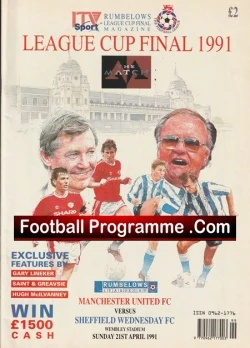 Sheffield Wednesday v Manchester United 1991 L Cup Final Multi Signed - football programme