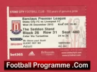 Stoke City v Liverpool 2012 – Football Ticket