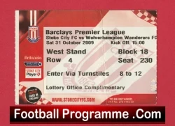 Stoke City v Wolves 2009 - Football Ticket - football memorabilia