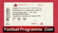 Sunderland v Manchester United 2014 – Semi Final Match Ticket