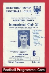 Vernon Avis Testimonial Testimonial Benefit Match Bedford Town 1966