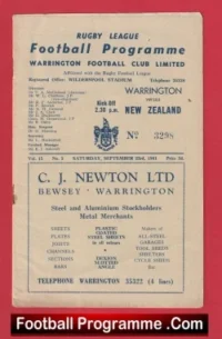 Warrington Rugby v New Zealand 1961