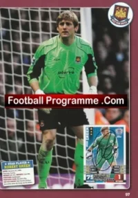 West Ham United Rob Green Autograph Signed Football Card + Sheet