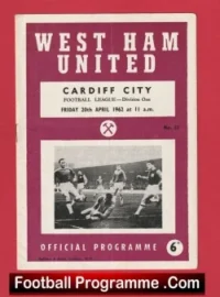 West Ham United v Cardiff City 1962 – Bobby Moore 1st game as Captain