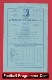 Wycombe Wanderers v Barking 1955