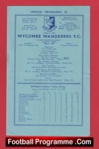 Wycombe Wanderers v Bromley 1957
