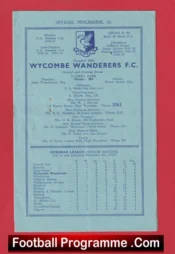 Wycombe Wanderers v Dulwich Hamlet 1956