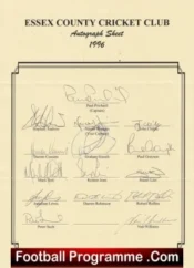 Essex County Cricket Club Multi Signed Autographed Sheet 1996