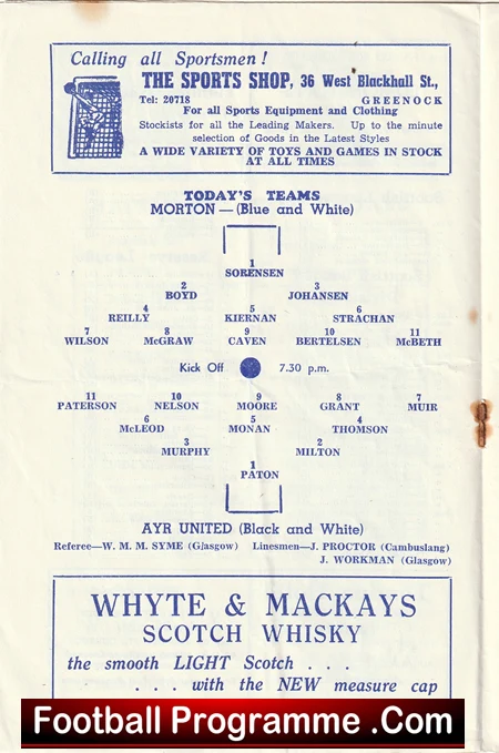 Greenock Morton v Ayr United 1964 - Multi Signed Autographed - Image 3