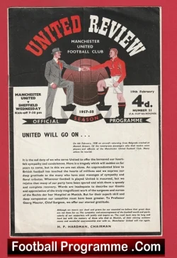 Manchester United v Sheffield Wednesday 1958 - FA Cup First Game + Token