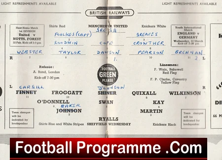 Manchester United v Sheffield Wednesday 1958 - FA Cup First Game + Token - Image 7