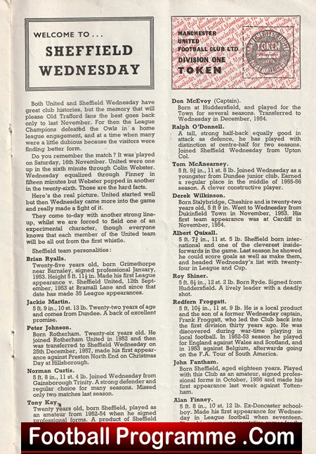 Manchester United v Sheffield Wednesday 1958 - FA Cup First Game + Token - Image 8