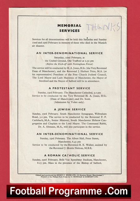 Manchester United v Sheffield Wednesday 1958 - FA Cup First Game + Token - Image 9