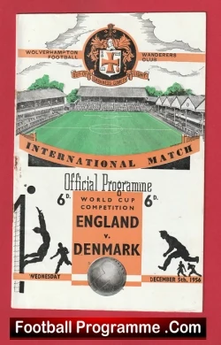 England v Denmark 1956 - Busby Babes Duncan Edwards