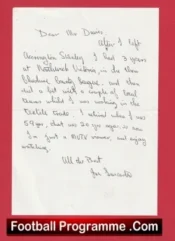 Manchester United Joe Lancaster Autographed Signed Letter