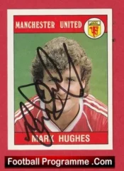 Manchester United Mark Hughes Autograph Signed Football Sticker Man Utd