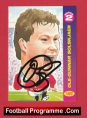 Manchester United Ole Gunnar Solskjaer Autographed Signed Football Card Man Utd