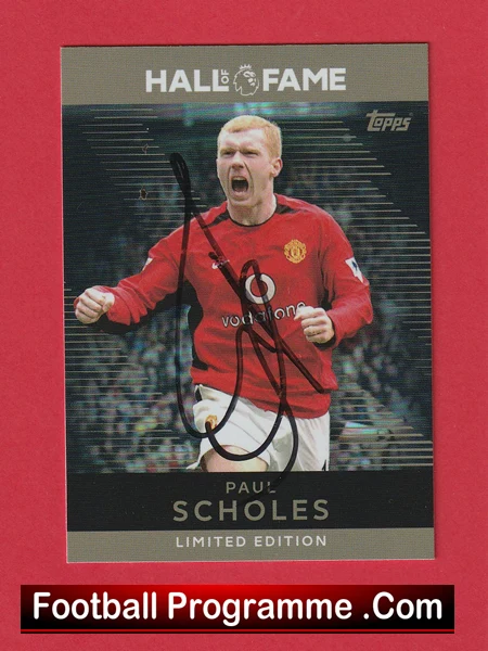 Manchester United Paul Scholes Autograph Signed Football Card Man Utd - Image 2