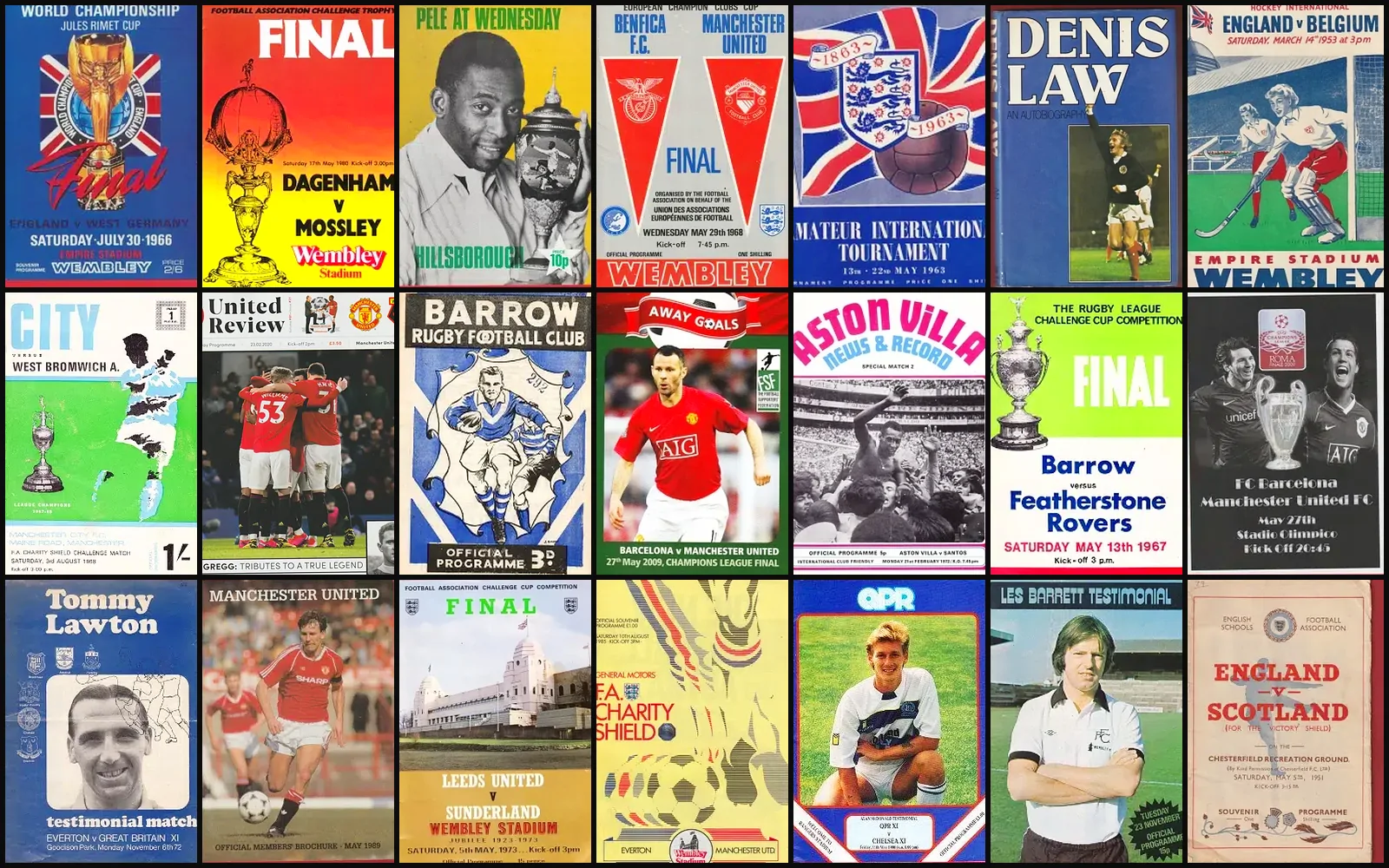 Football programmes and sports memorabilia for sale – Manchester United, World Cup 1966, Pele, Denis Law and more