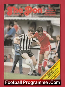 Aberdeen v Austria Memphis 1980 football programme