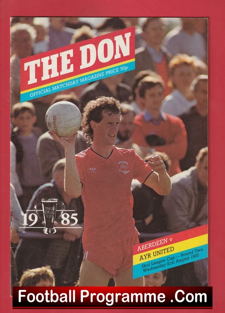 Aberdeen v Ayr United 1985 football programme