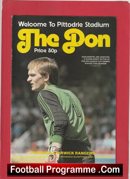 Aberdeen v Berwick Rangers 1981 League Cup football programme