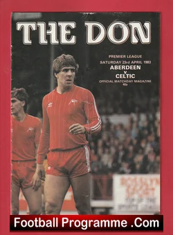 Aberdeen v Celtic 1983 football programme