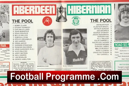 Aberdeen v Hibernian 1979 Scottish Cup Semi Final football programme