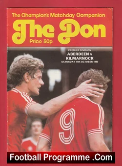 Aberdeen v Kilmarnock 1980 football programme