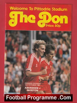 Aberdeen v Morton 1981 football programme