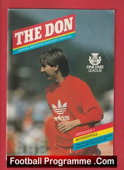 Aberdeen v Motherwell 1985 football programme