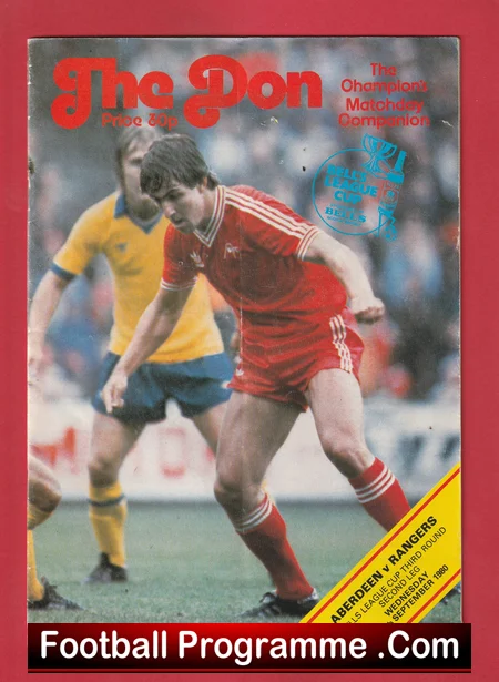 Aberdeen v Rangers 1980 football programme