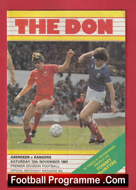 Aberdeen v Rangers 1983 football programme