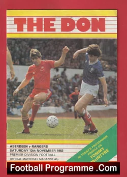 Aberdeen v Rangers 1983 football programme