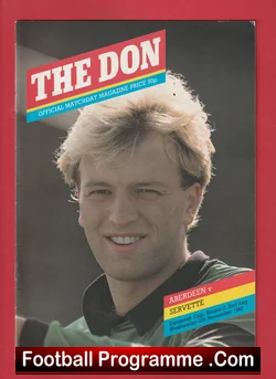 Aberdeen v Servette 1985 football programme