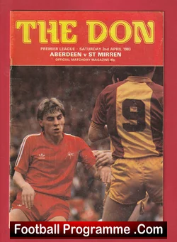 Aberdeen v St Mirren 1983 football programme