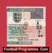 Brighton v Manchester United 1983 – FA Cup Final Ticket Stamped Sheff Utd