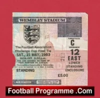 Brighton v Manchester United 1983 – FA Cup Final Ticket East Standing