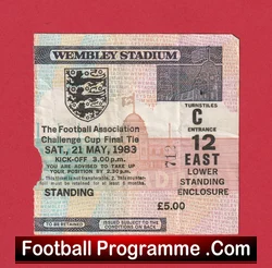 Brighton v Manchester United 1983 football ticket
