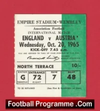 England v Austria 1965 – Football Ticket