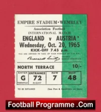 England v Austria 1965 – Football Ticket