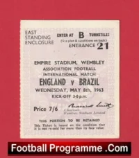 England v Brazil 1963 – Football Ticket