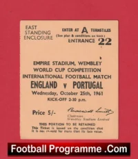 England v Portugal 1961 – Football Ticket World Cup Qualifier